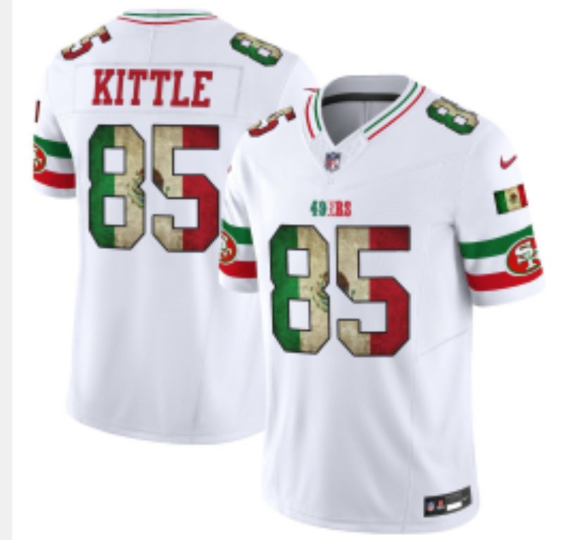 Men 2026 San Francisco 49ers #85 Kittle White three generations Nike Limited NFL Jersey style 006